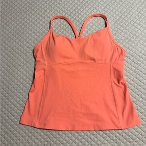 Coral Strappy Workout Top